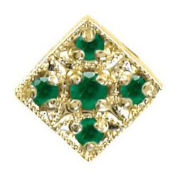 N356 14K 5 ROUND EMERALD TRIA SLIDE 